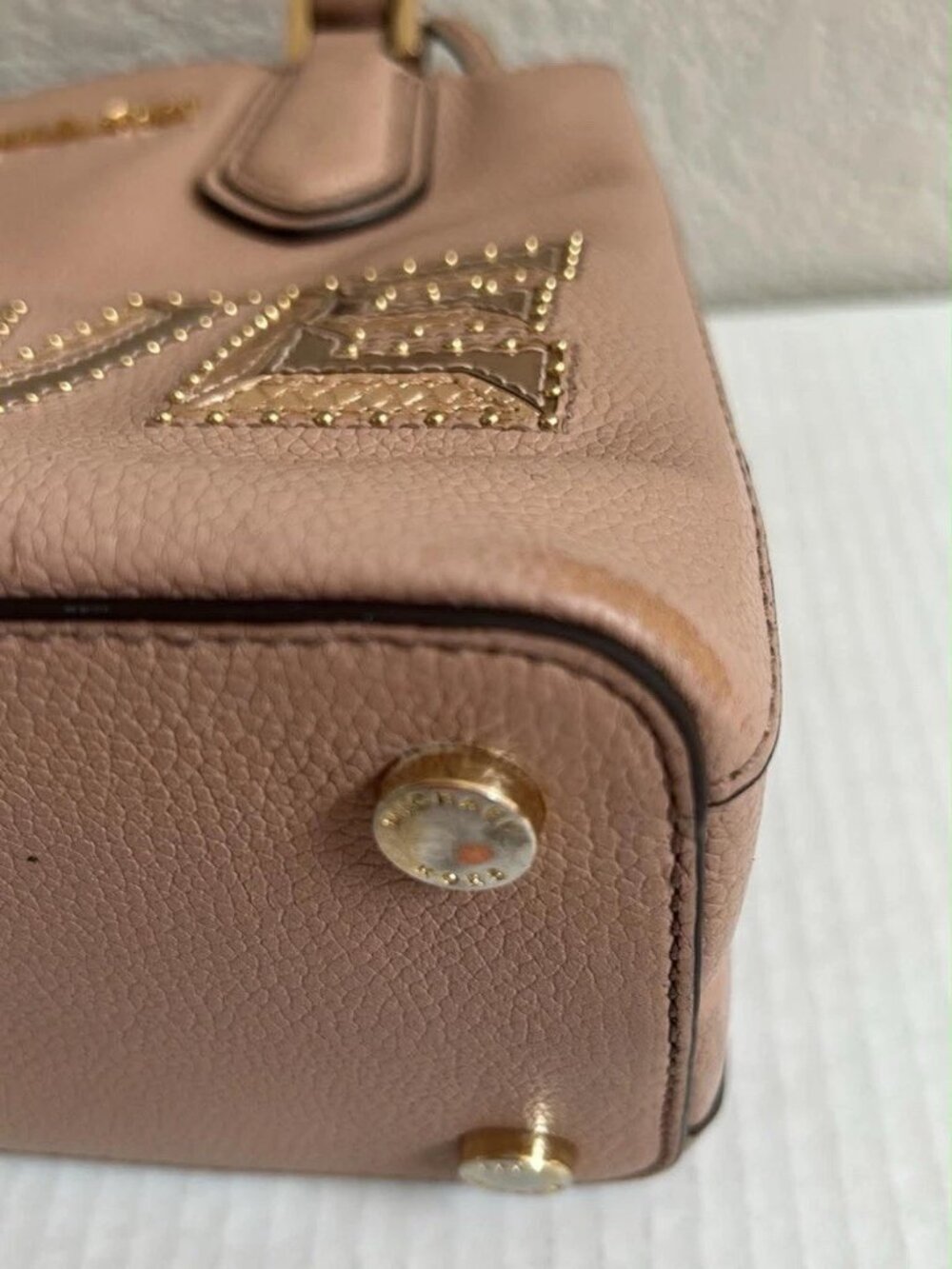 Michael Kors Adele Love Leather Shoulder Bag - Mauve / Old Rose - Picture 3 of 13